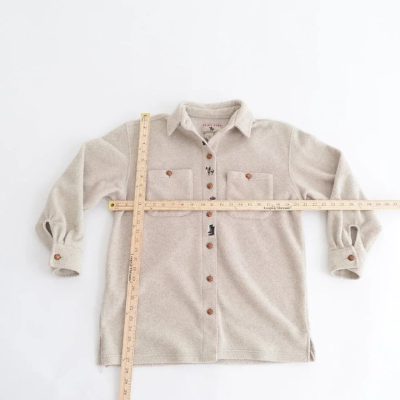 Vintage Point  Zero Tan Fleece Button Up Sweater Size Small - Picture 4 of 14